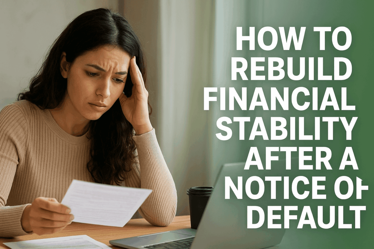 How to Rebuild Financial Stability After a Notice of Default – 6 Simple Steps